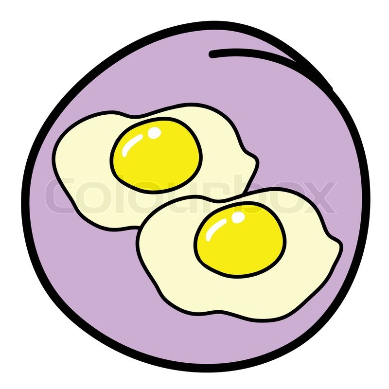 800x800 Two Fried Eggs On Round Purple Stock Vector Colourbox