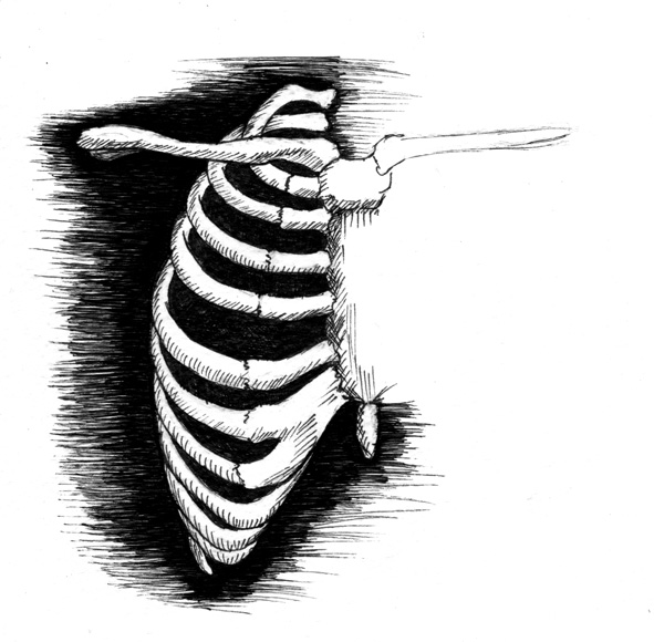 591x580 Caged Pen Ink Day Pen And Ink On Scrap Watercolor