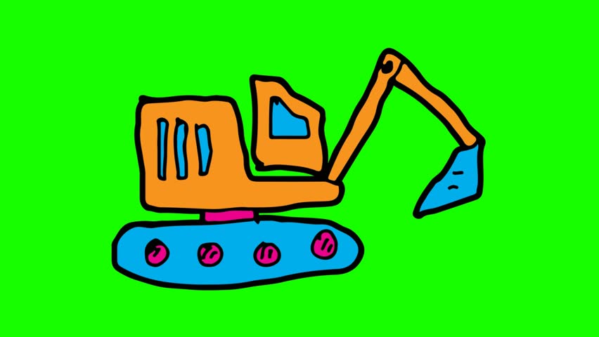 852x480 Kids Drawing Green Screen With Theme Of Scrap Truck