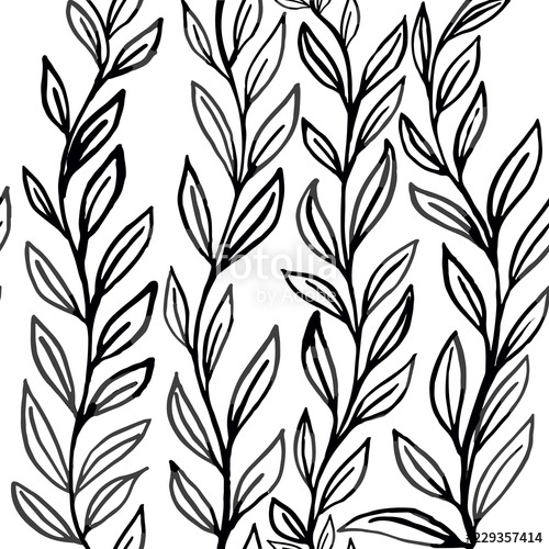 500x500 Floral Seamless Pattern Hand Drawn Botanical Seamless Texture