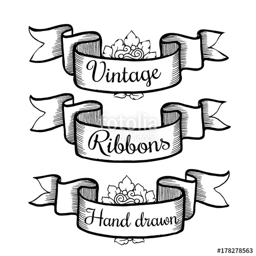 500x500 Old Hand Drawn Banner To Scrapbook Or Design