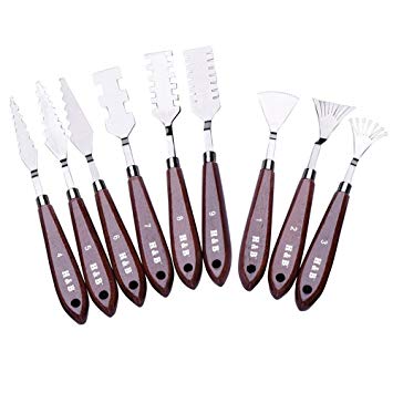 355x355 Professional Stainless Steel Spatulas Painting Palette Paint