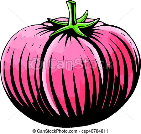 450x428 Ink And Watercolor Sketch Of A Tomato Vector Illustration