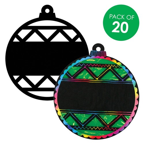 500x500 Scratch Board Cutout Baubles