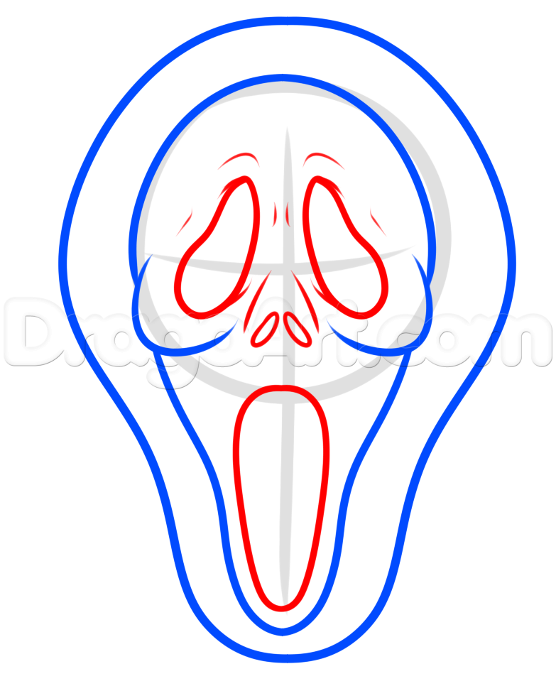 783x966 Drawing The Scream Mask Easy, Step