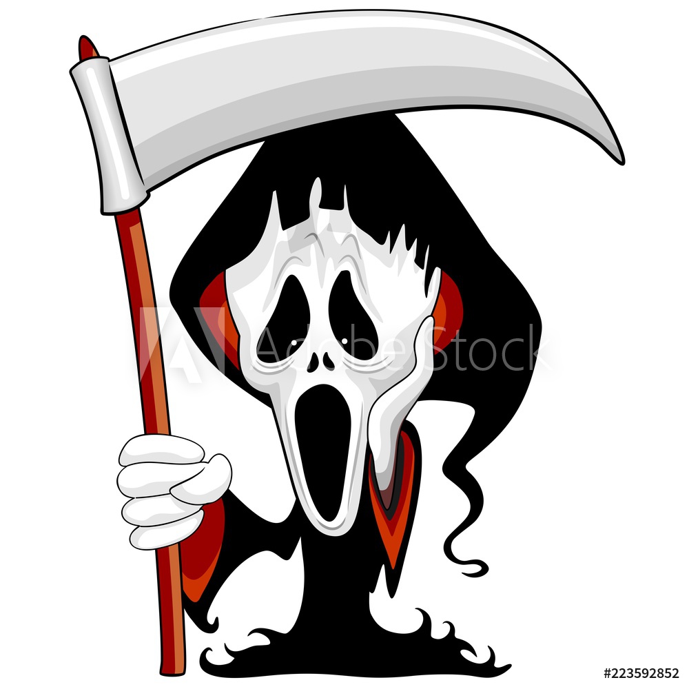 1000x1000 Wall Murals Grim Reaper The Scream Parody Cartoon Character
