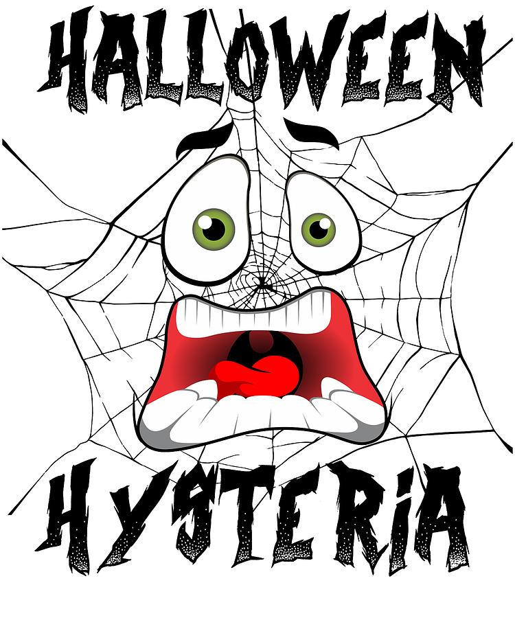 750x900 Halloween Hysteria Spider Web Screaming Face Light Digital Art
