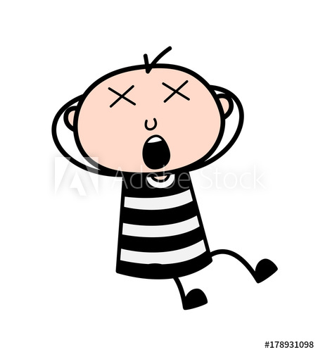 452x500 kid burglar screaming and dizzy face vector