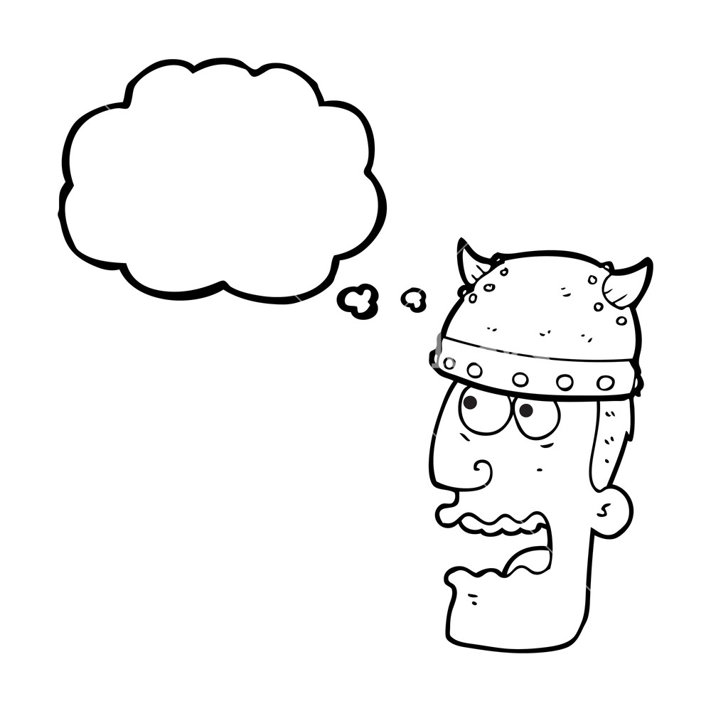 1000x1000 Freehand Drawn Thought Bubble Cartoon Screaming Warrior Man