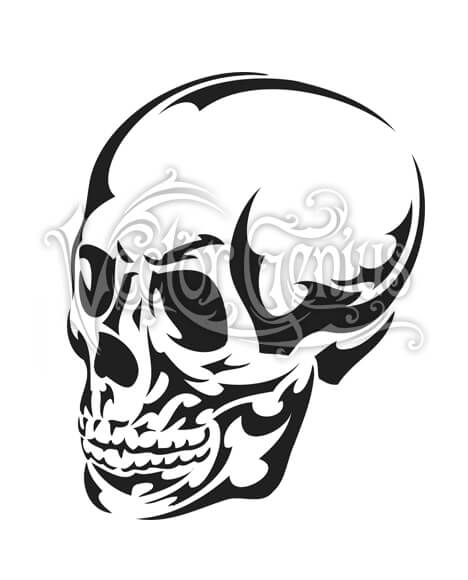 468x580 Tribal Skull Tattoo Skeleton Clip Art