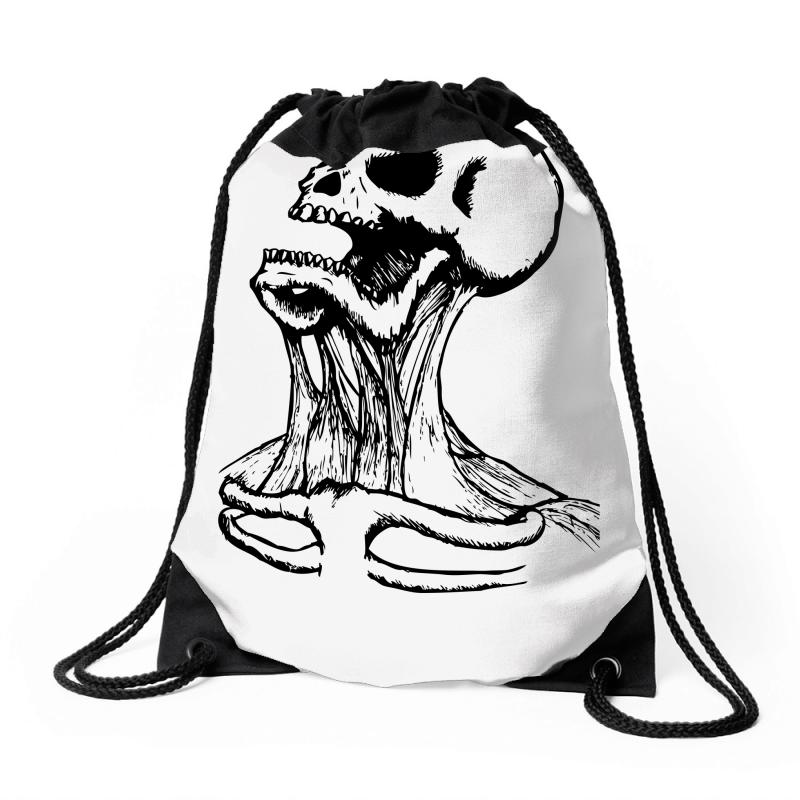 800x800 Custom Screaming Skull Drawstring Bags