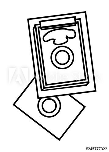 357x500 Vector Black Line Or Outline Icon Of Screen Printing Frame