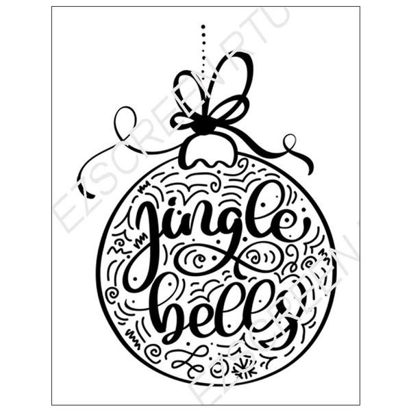 600x600 Diy Silk Screen Print Christmas Stencil, Jingle Bells Ornament