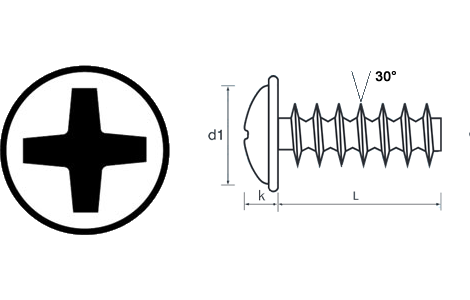 470x300 phillips flange head thread forming screw for plastic fastenright