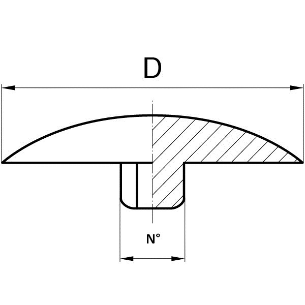 600x600 screw cap for countersunk screws lobe drive