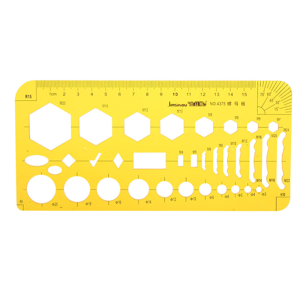 1000x1000 Bolts And Nuts Symbols Drawing Template Kt Soft Plastic Ruler