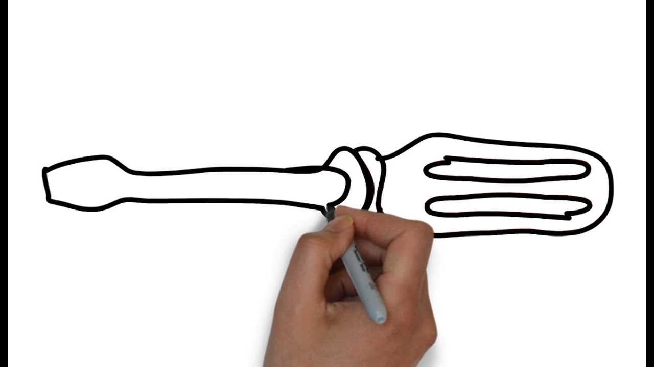 1280x720 Easy Step For Kids How To Draw A Flathead Screwdriver
