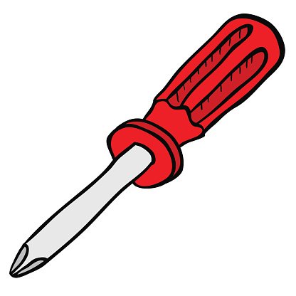 416x416 Freehand Drawn Cartoon Screwdriver Stock Vectors