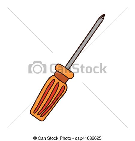450x470 Screwdriver Repair Tool Icon Over White Background Draw Vector