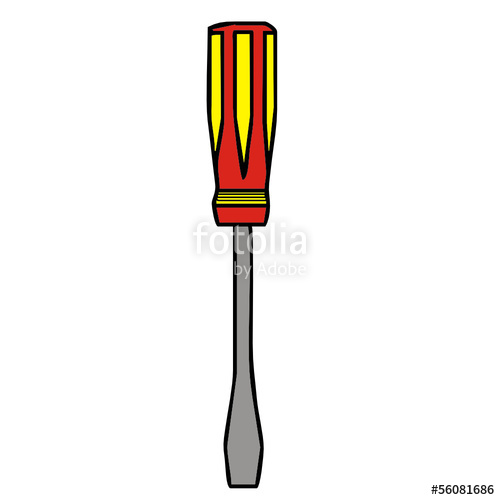 500x500 Vector Drawing Of A Screwdriver Stock Image And Royalty Free