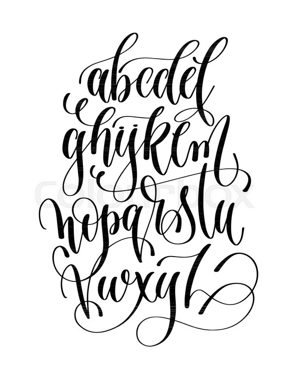 608x800 Black And White Hand Lettering Stock Vector Colourbox