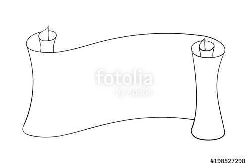 500x334 Paper Scroll Outline Drawing Stock Image And Royalty Free Vector