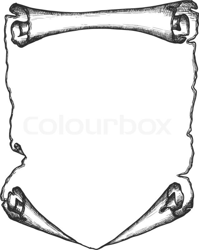 637x800 Scroll Drawing Rolled Up For Free Download