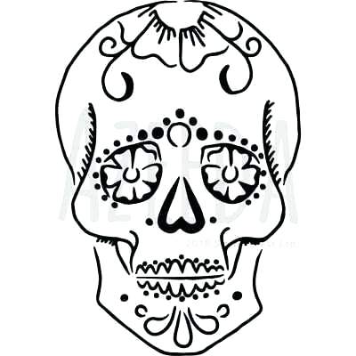 400x400 Sugar Skull Wall Stencil Template Scroll Templates Craft Pattern