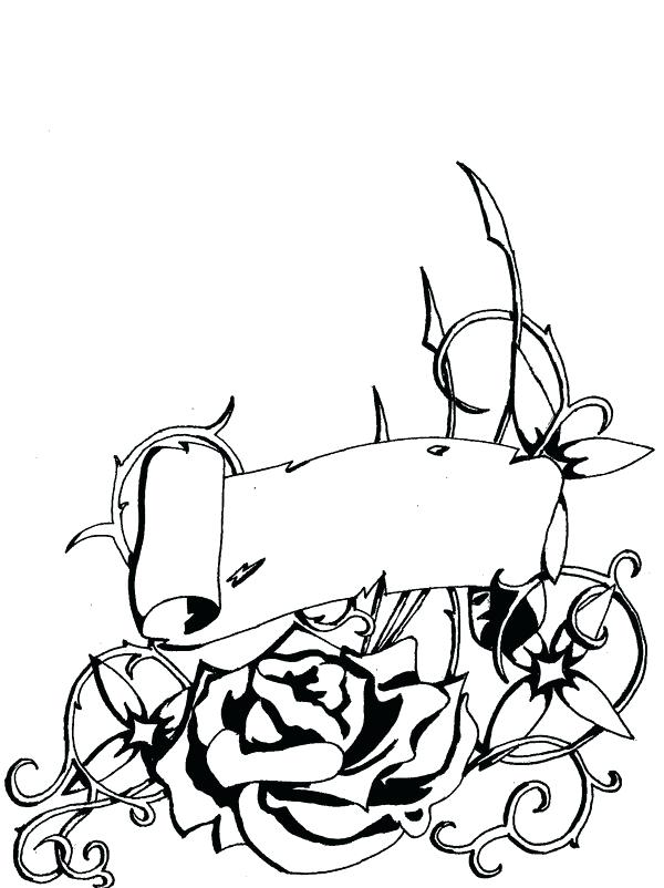 600x802 Rose Drawing Template