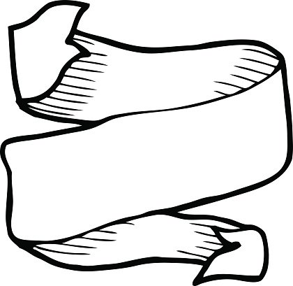 420x409 Line Drawing Cartoon Tattoo Scroll Banner Premium Clipart