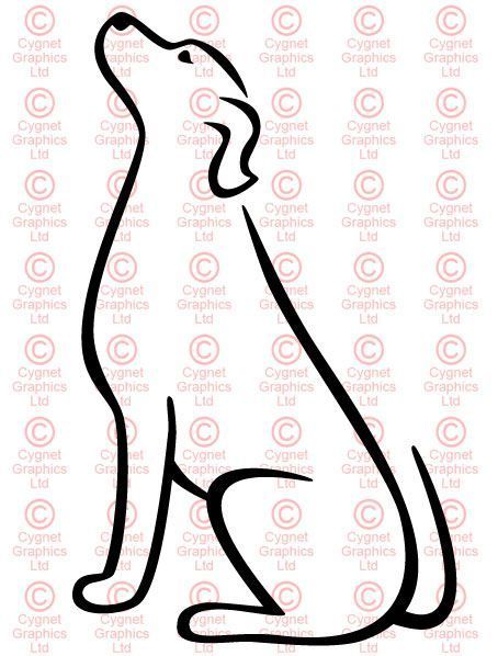 454x598 Dog Line Drawing Line Scroll,stylized Silhouette