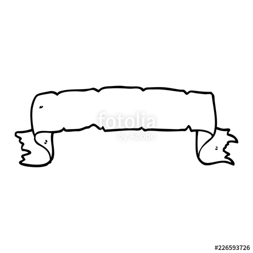 500x500 Line Drawing Cartoon Scroll Banner Stock Image And Royalty Free