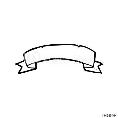 500x500 Line Drawing Cartoon Tattoo Scroll Banner