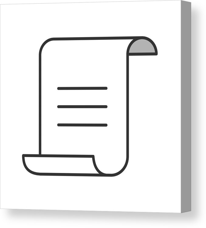 678x750 Paper Scroll With Text Icon Canvas Print Canvas Art