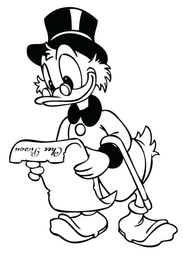 600x849 Scrooge Mcduck Coloring Pages Disney Free