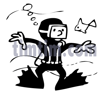 467x416 Free Drawing Of A Scuba Diver Bw From The Category Occupations +