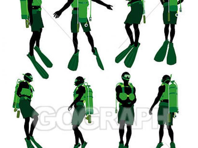 640x480 Scuba Diver Clipart Drawing