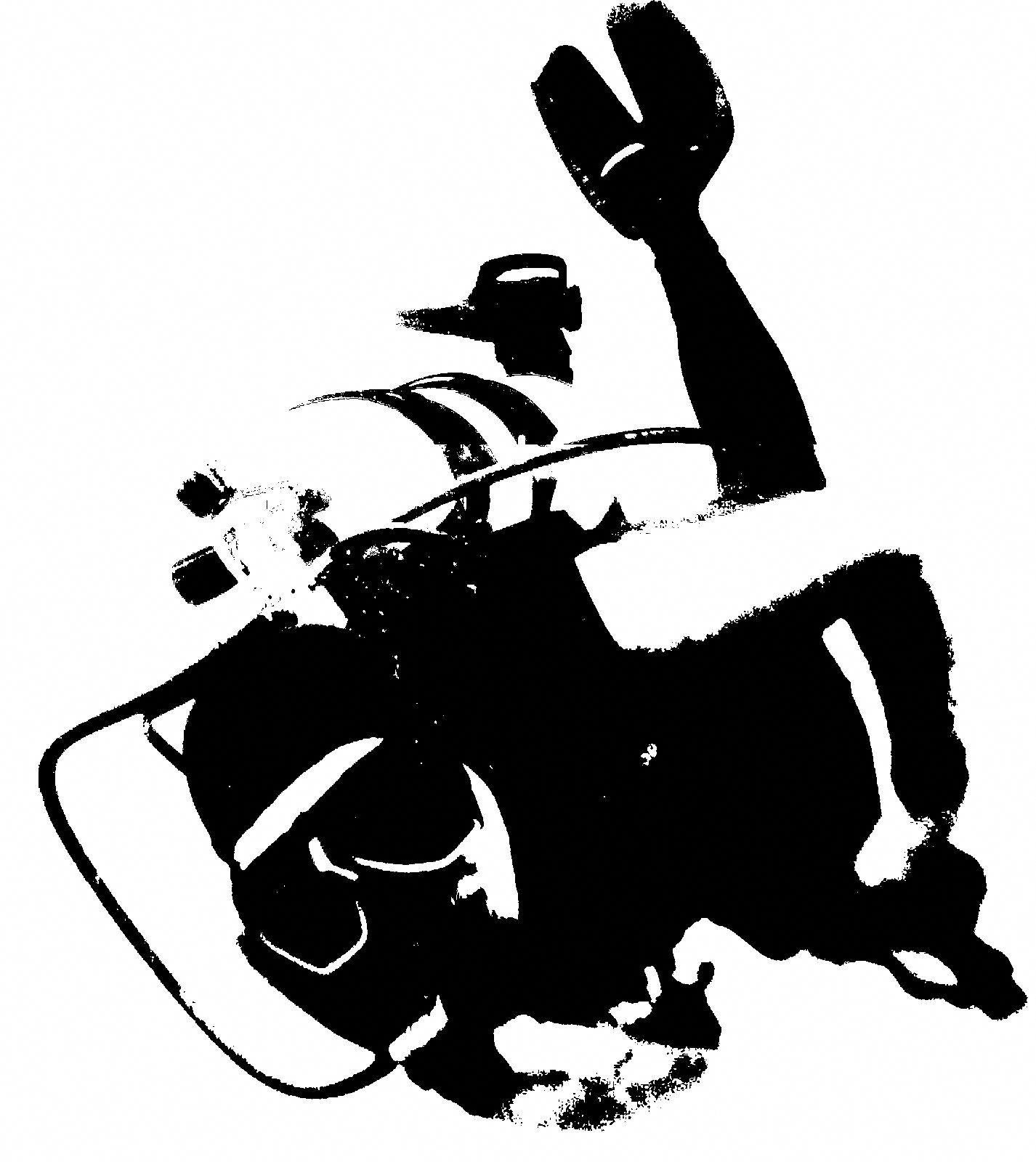 1426x1600 Scuba Diver Drawing