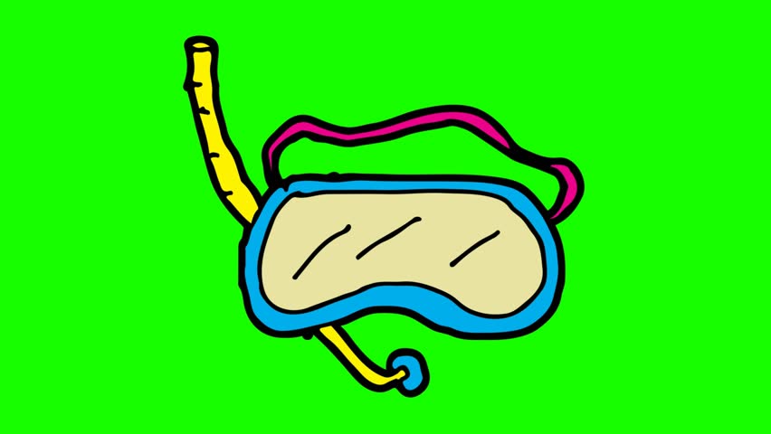 852x480 Scuba Diver Drawing Stock Video Footage