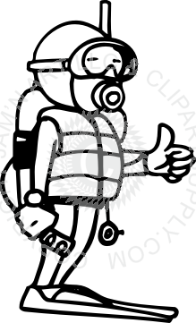 219x361 Scuba Diver Cartoon Logo