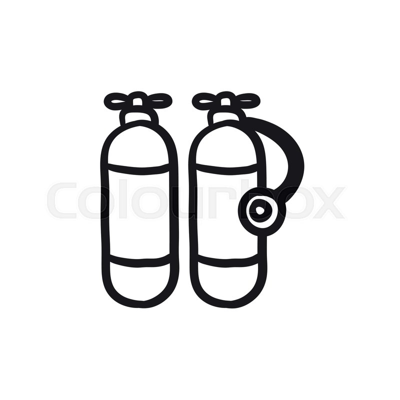 800x800 Oxygen Tank Vector Sketch Icon Stock Vector Colourbox