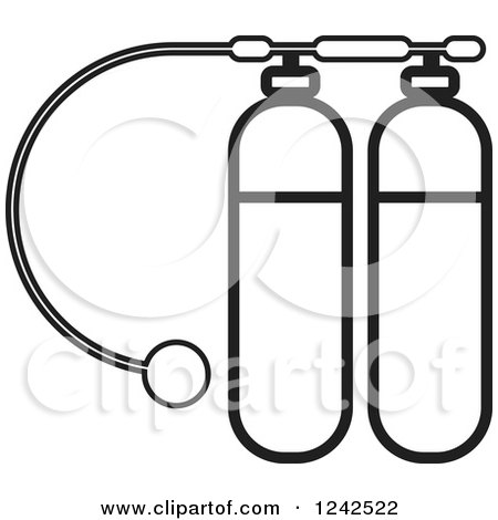 450x470 Clipart Of A Black And White Diving Cylinder