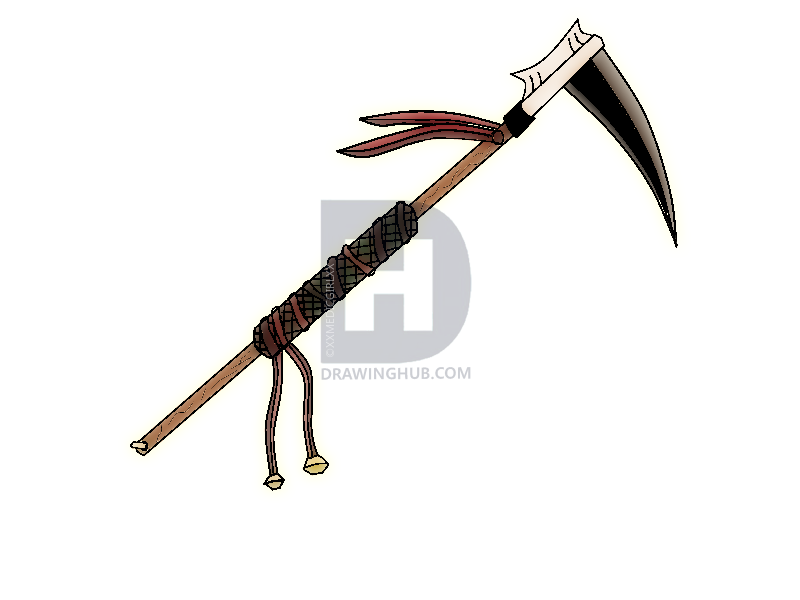 800x600 how to draw a medieval scythe, step