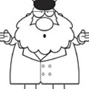 180x180 Confused Cartoon Sea Captain Metal Print