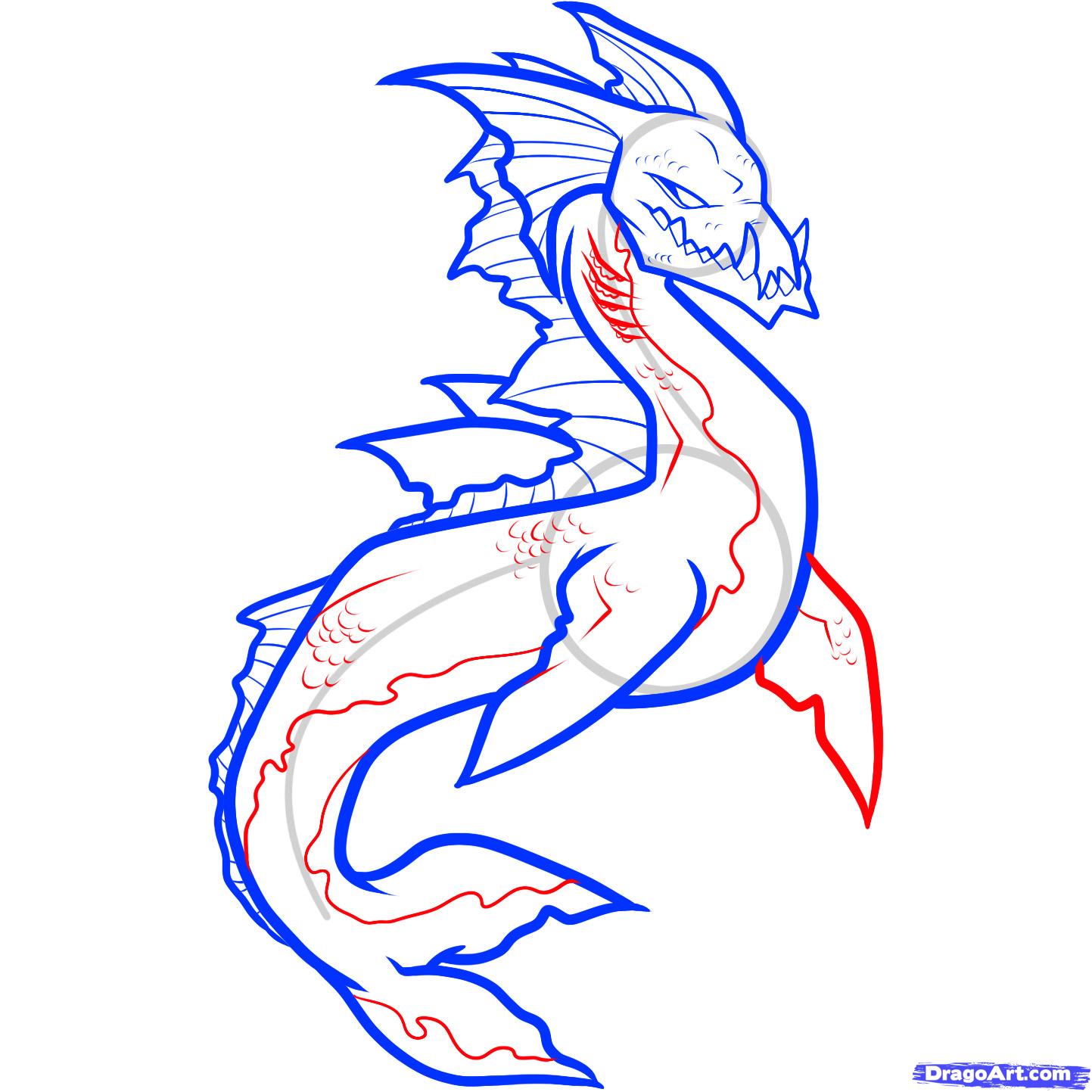 1443x1443 how to draw a sea creature, sea creature, step