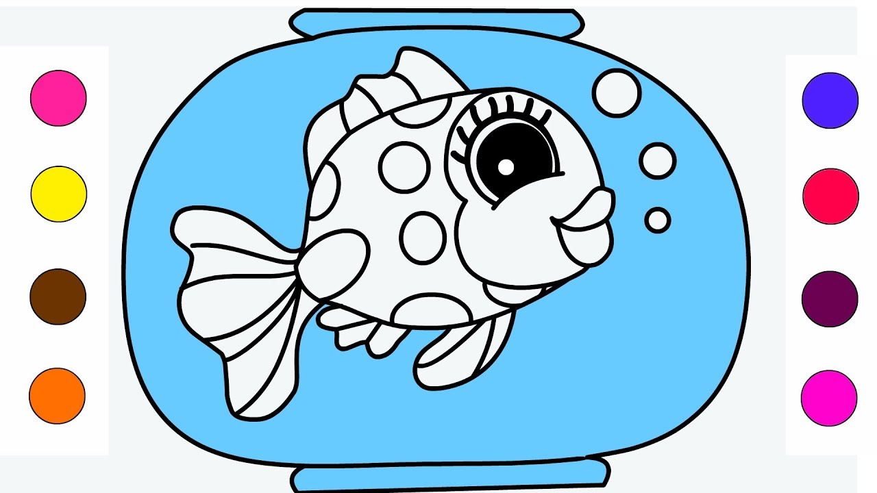 1280x720 How To Draw Fish Coloring Pages For Kids Children Toddlers Learn