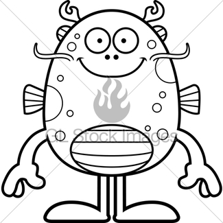 325x325 Cartoon Sea Monster Smiling Gl Stock Images