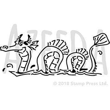 355x355 'sea Serpent' Wall Stencil Template