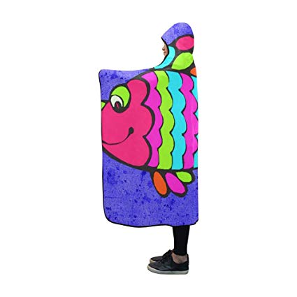 425x425 Vnaskl Hooded Blanket Fish Cartoon Drawing Happy Sea