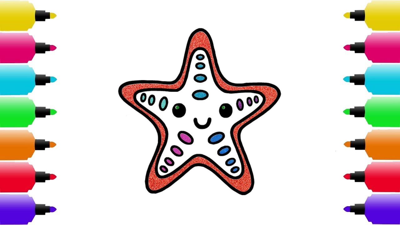 1280x720 Coloring Drawing The Sea Star Finger Family Song Nursery